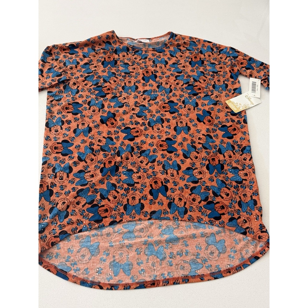 LuLaRoe‎ Disney Irma Tunic Top Shirt Minnie Mouse Orange Print Womens XXS NEW